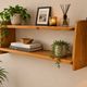 Vintage wooden wall shelve rack in pinewood minimalist design