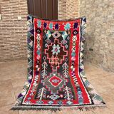 Vintage Moroccan Rug - Small Boujaad Rug - Boucharouit Rug