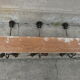 Wall coat rack wood and metal 3 double hooks