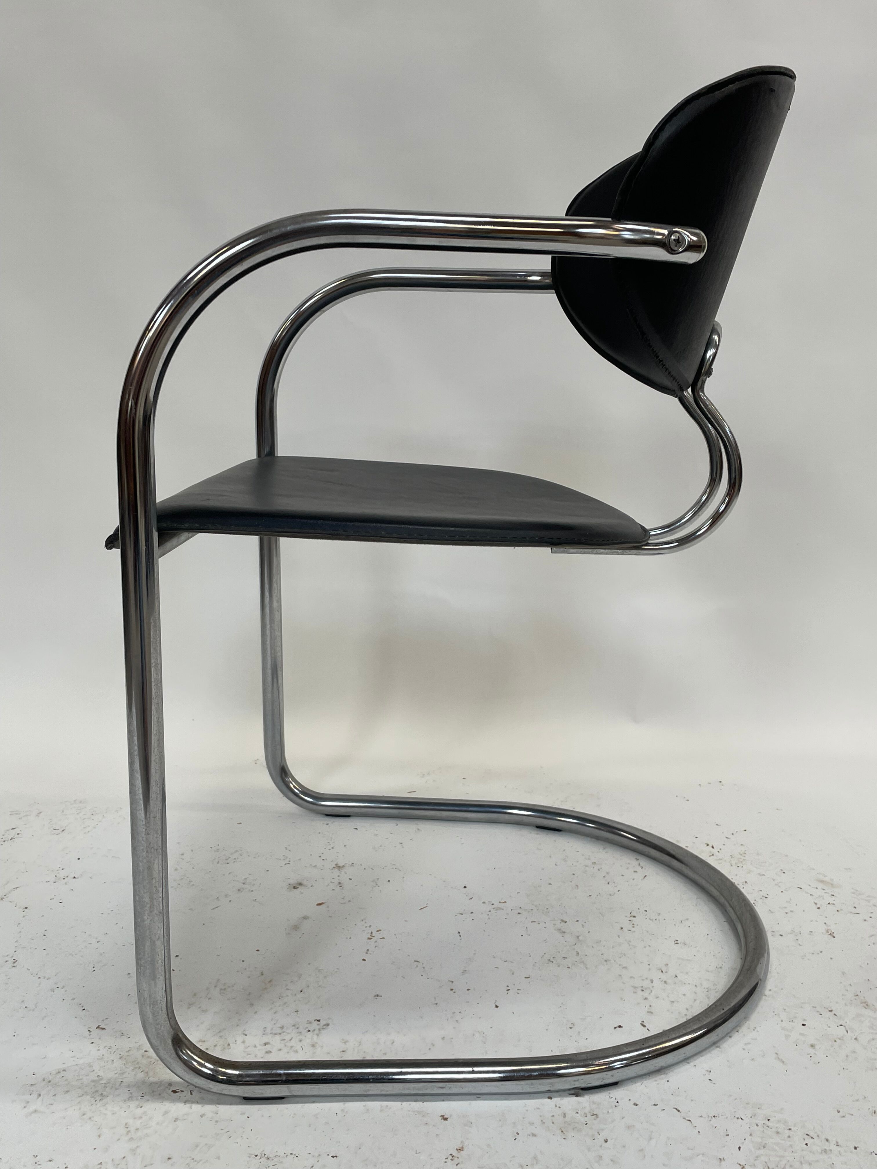 Vintage dining chair effezeta made in Italy design chrome