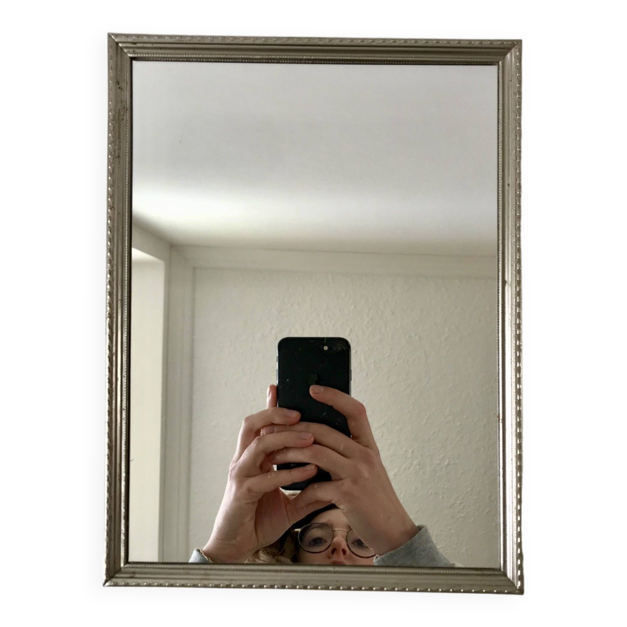 miroir en acier chromé années 40-50
