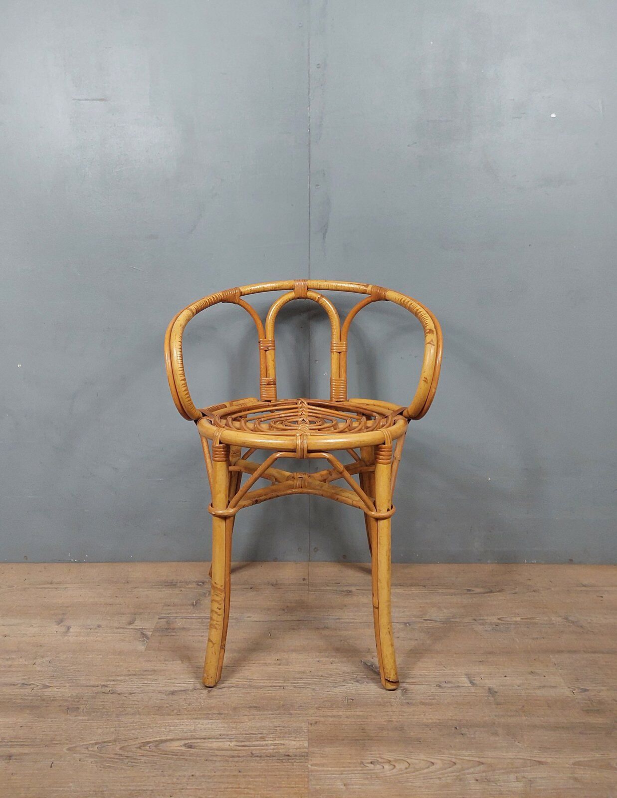 Vintage bamboo and rattan armchair