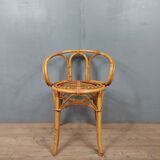 Vintage bamboo and rattan armchair
