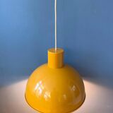 Yellow enamel pendant lamp by Joe Hammerborg for Fog & Mørup