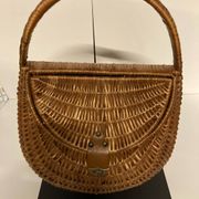 Vintage 70s wicker shopping basket