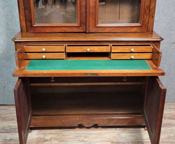 Cabinet-bibliothéque et secrétaire époque Louis Philippe en acajou
