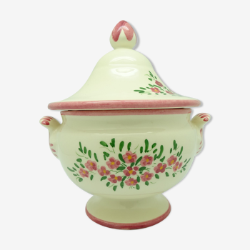 Pink & white ceramic pot