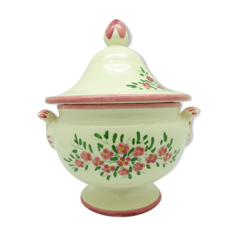 Pink & white ceramic pot