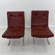 Ensemble de fauteuils vintage en chrome et vinyle, années 1970