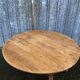 Round table in solid cherry wood, extendable with twisted legs, Louis Philippe style.