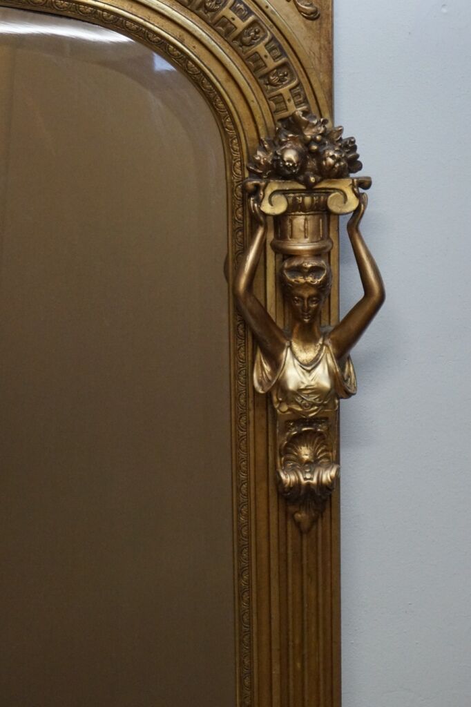 Big old mirror decorated with caryatids 193cm