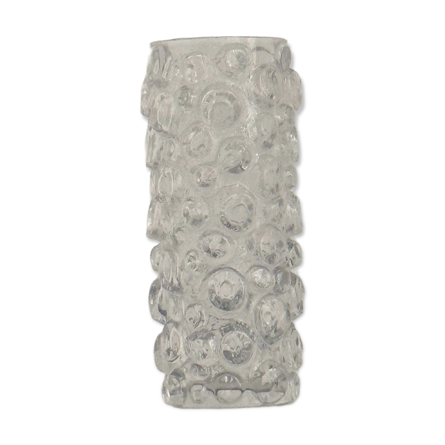 Clear decorative Vase sculpture with spikes, glass vase
