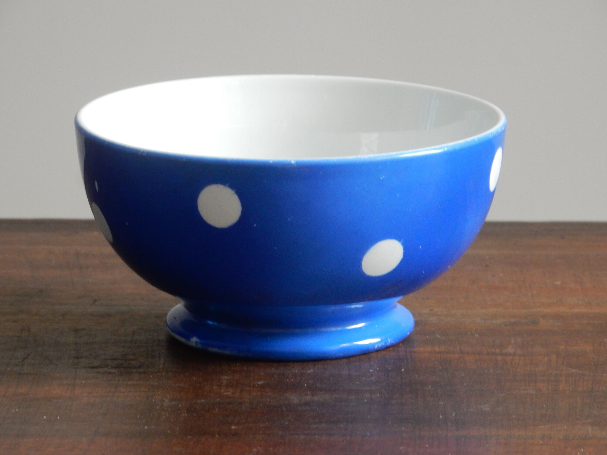 Longchamp small blue bowl porcelain milk coffee made in France