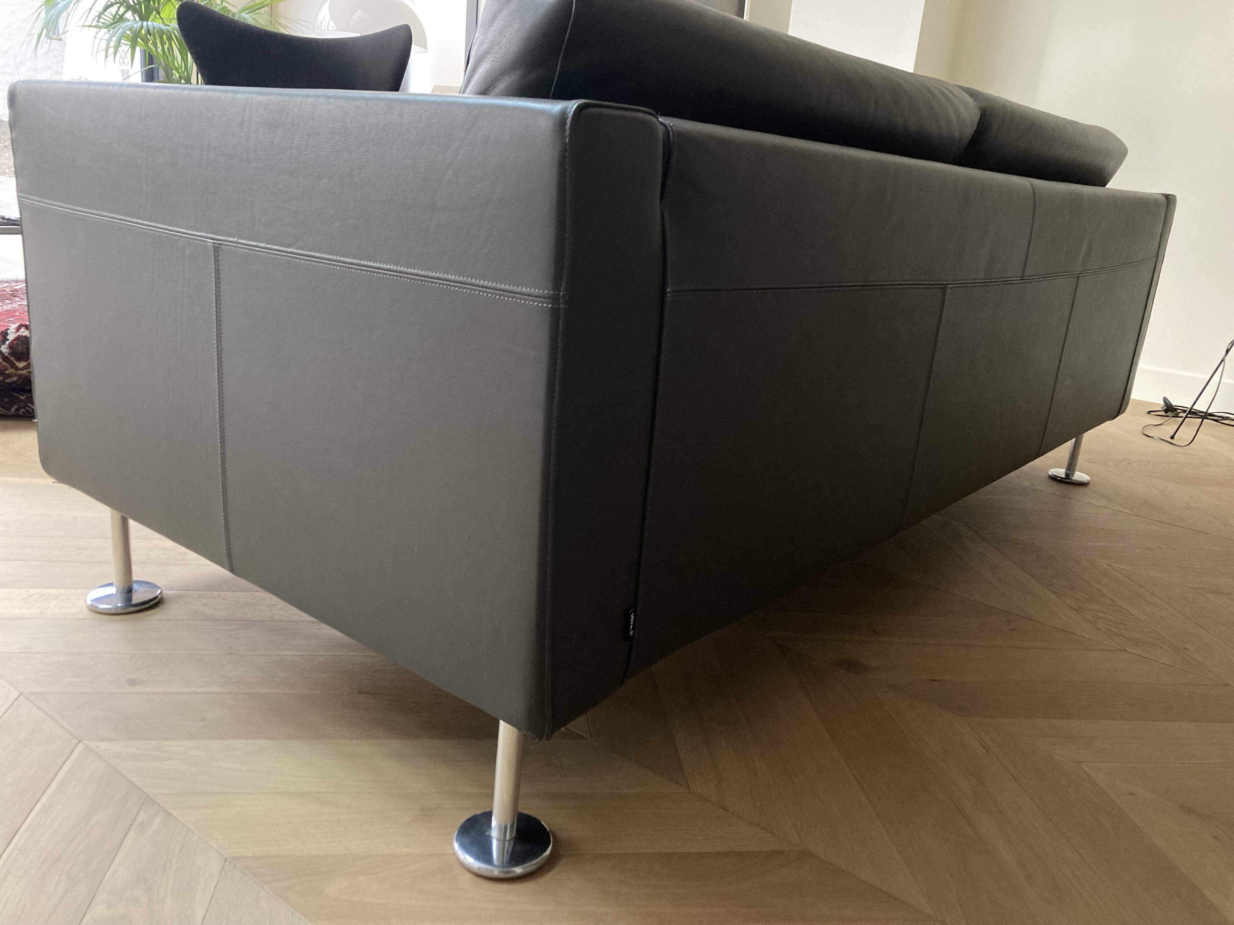 VITRA Park Sofa – Jasper Morrison – premium grey leather canapé