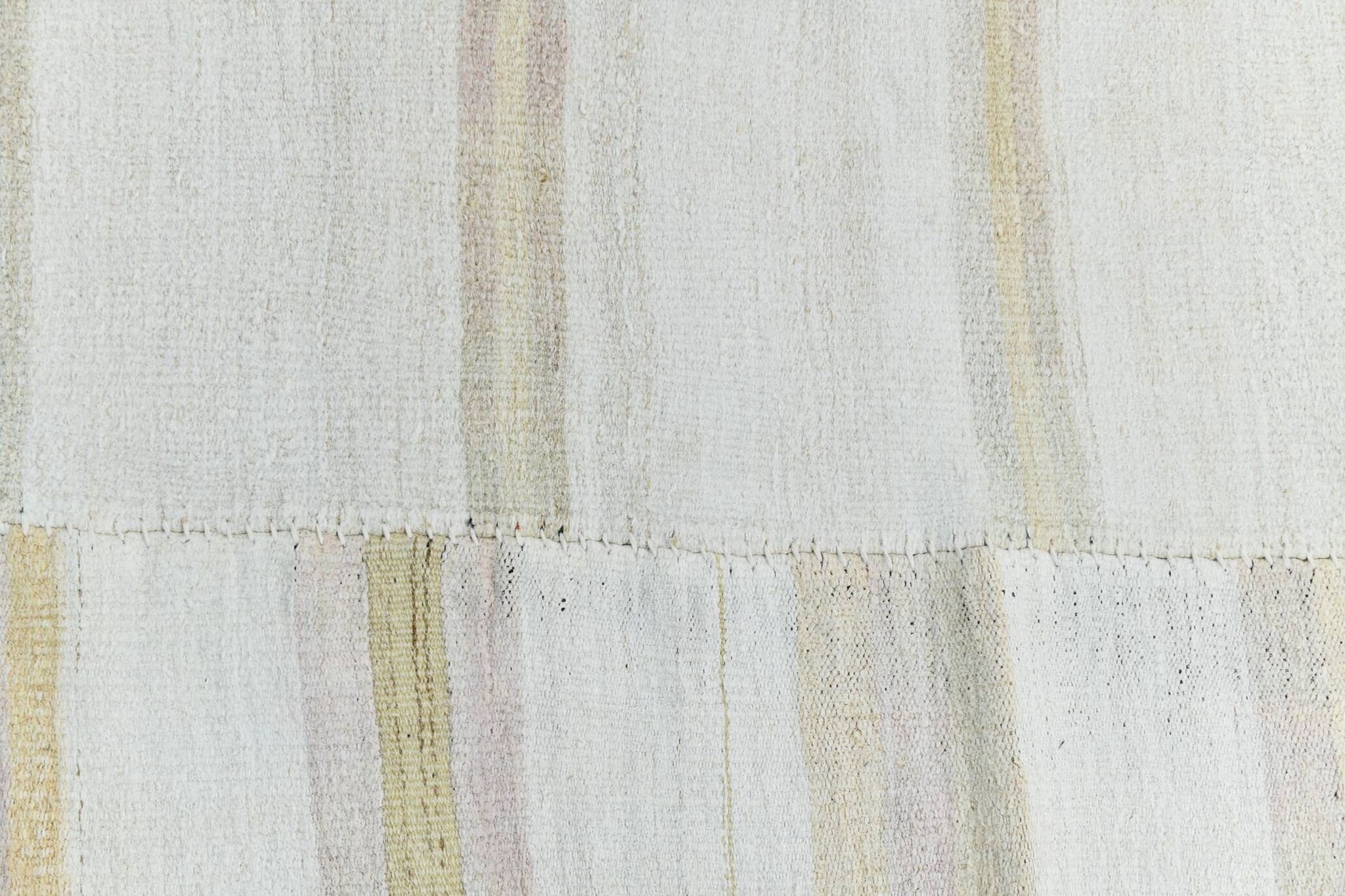 9x12 White & Cream Modern Striped Kilim Rug, 268c358Cm
