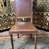 10 Louis XVI chairs seated leather