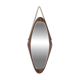 Vintage 1960s oval wooden wall mirror, Italian design