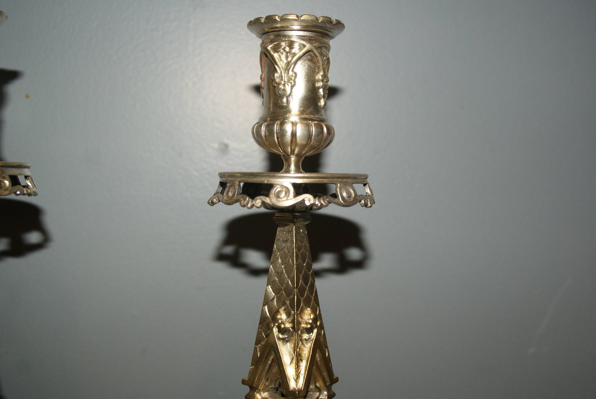 Rare pair of 19th century bronze candlesticks
