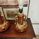 Pair of Fat Lava Mid-Century Ceramic Lamps, Germany, 1960s