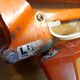 Architect lamp in orange metal Ledu brand, vintage 70s