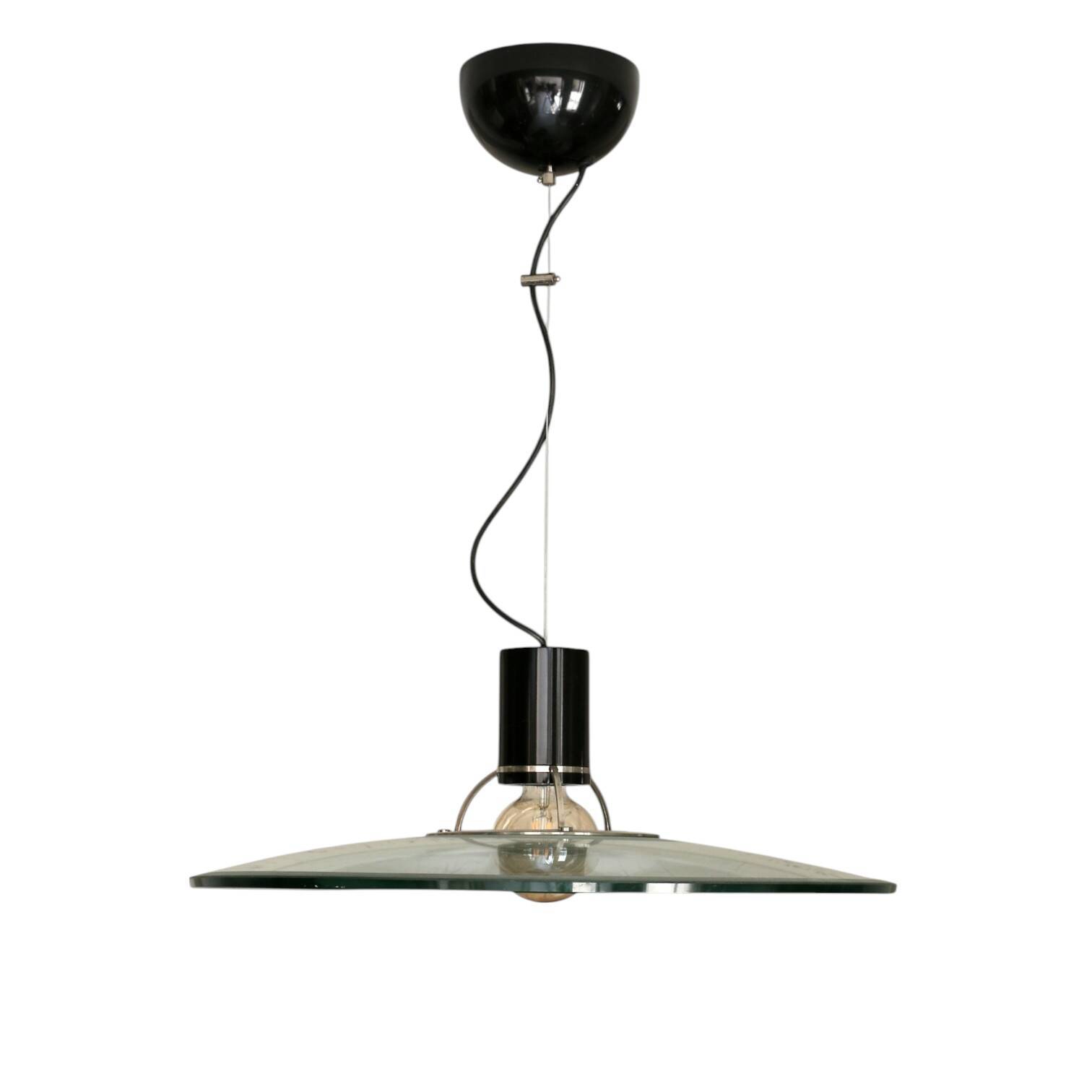 A glass pendant light, Italy 1970s