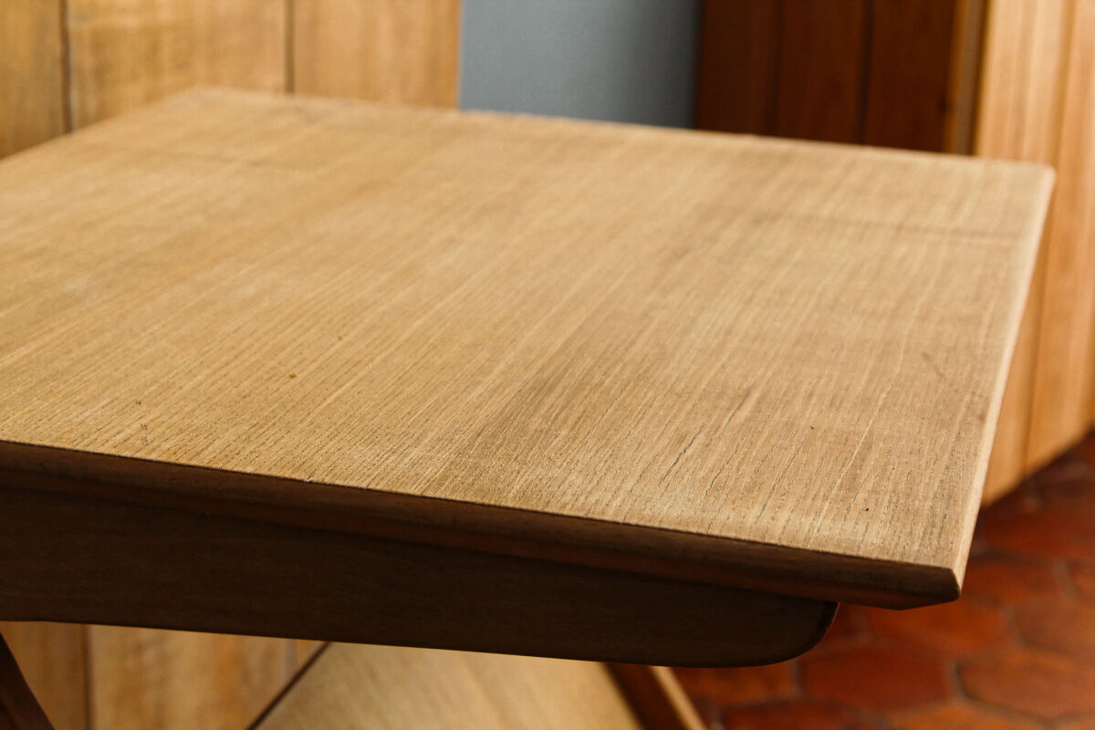 Old Scandinavian table in blond wood