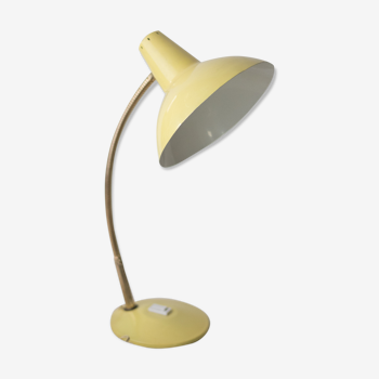 Lampe jaune vintage en métal années 50