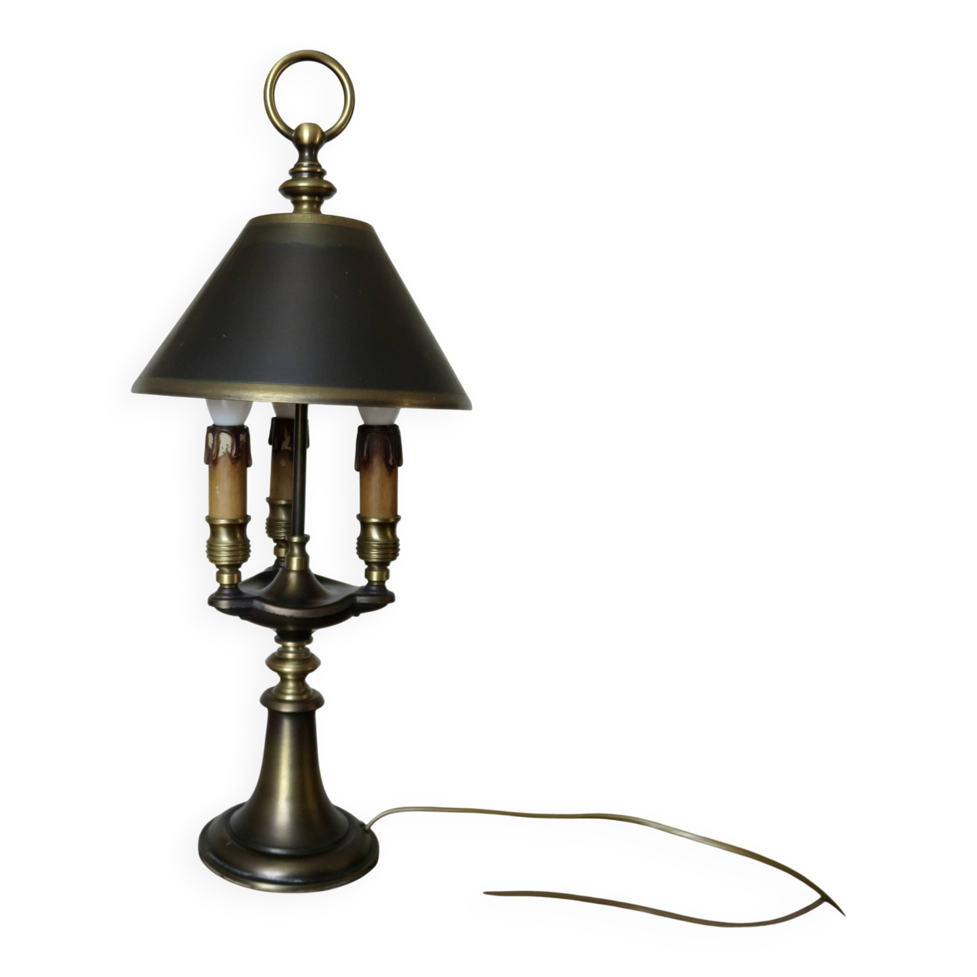Bronze hot water bottle lamp with 3 lights