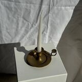 Antique gold hand candlestick with a handle fixed by 3 rivets H8 D13