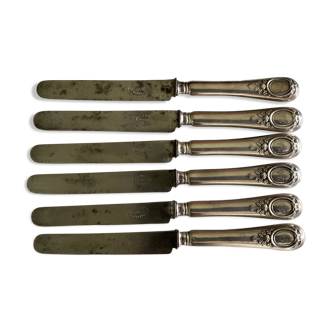 Box of 6 Boulenger knives. Antique. Monogrammed LM.