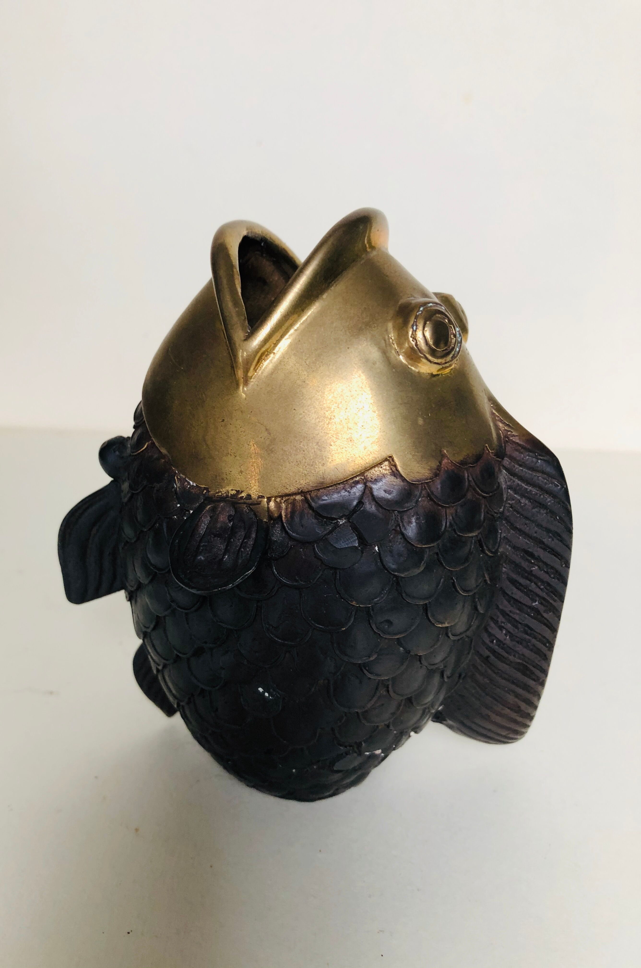 Bronze fish vase