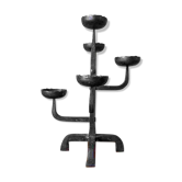 XL wrought iron candle holder, handcrafted, brutalist art ironwork