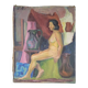 Late 20th Century Female Nude Portrait Painting