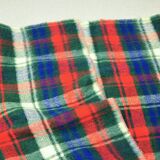 Green checkered vintage wool blanket aabe