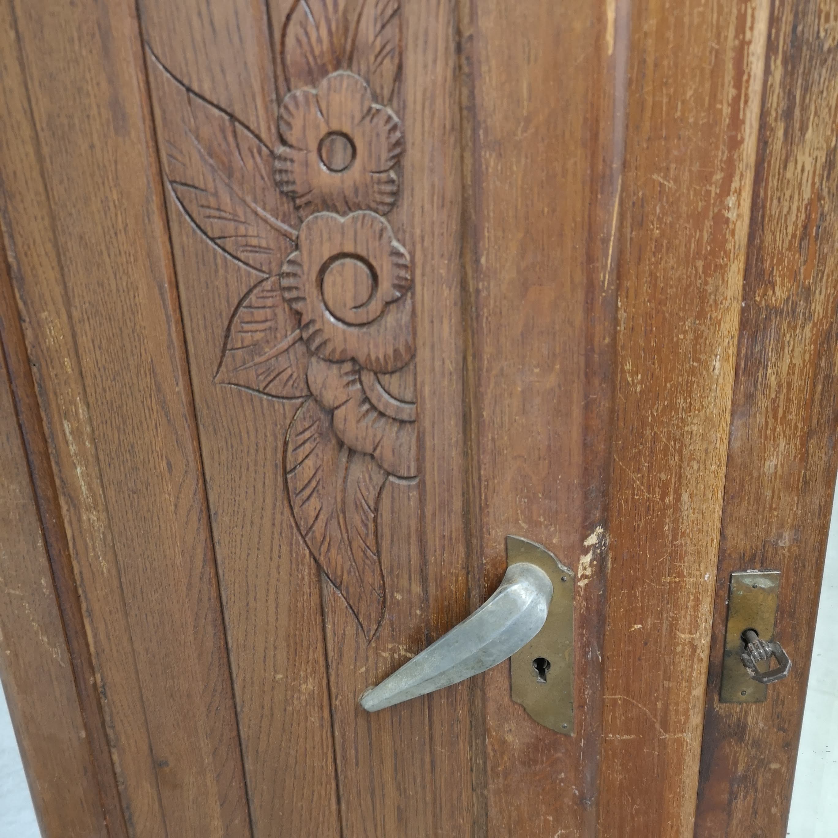 Restored art deco cabinet, mustache feet