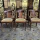 6 empire gondola chairs in mahogany and velvet