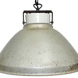 Grey metal industrial factory hanging lamp, 1960s