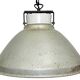 Grey metal industrial factory hanging lamp, 1960s