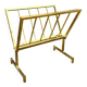 50s brass magazine rack, vintage design magazine rack