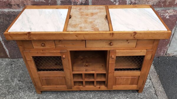 Buffet de cuisine - Billot - Table de boucher