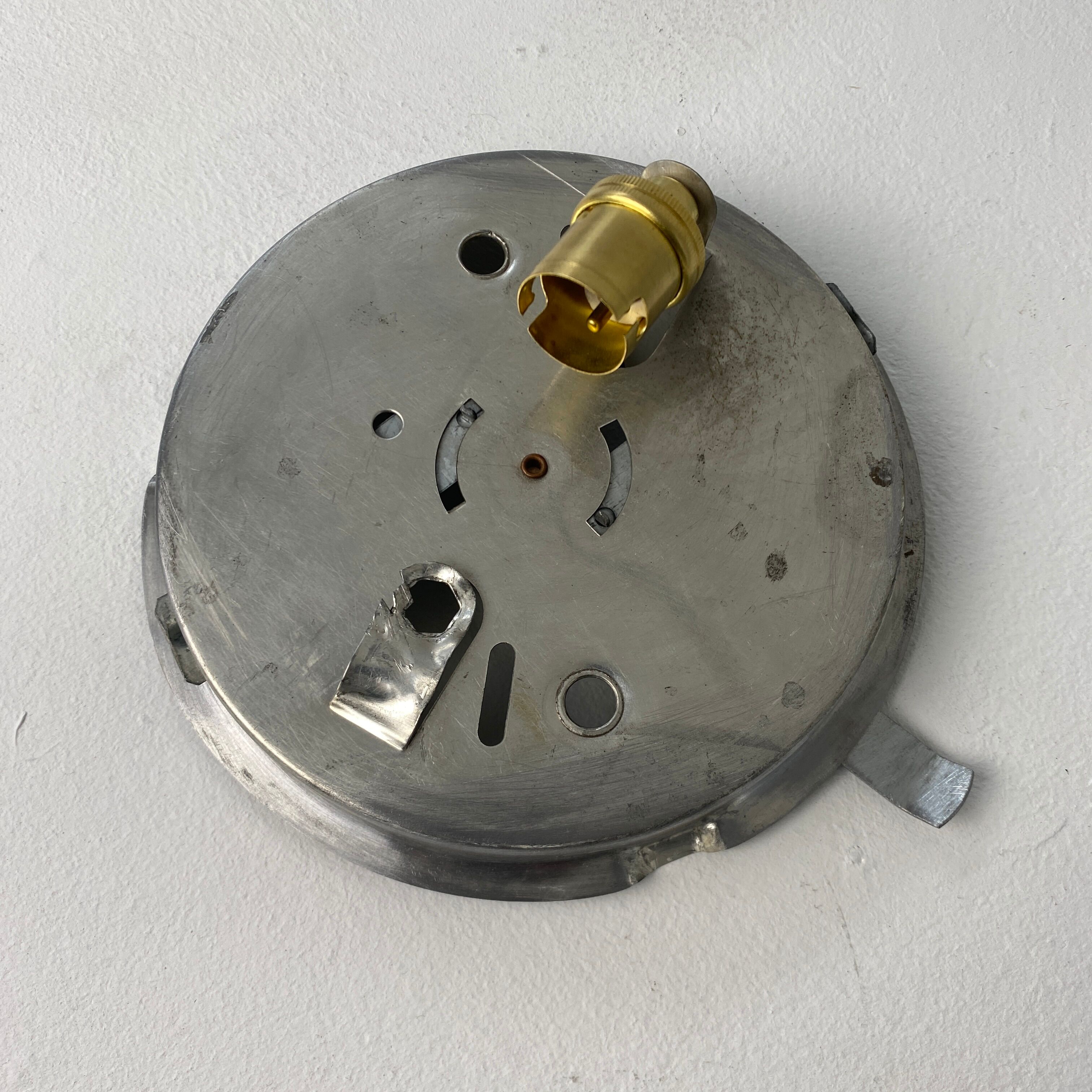 Pair of old vintage round wall lamps