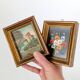 Pair of small Italian oil paintings, flowers and landscape.