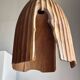 Large suspension or lampshade in organic natural teak, tubular H40 D30.