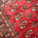 Vintage Uzbek Bukhara handmade rug 3' x 4' (94cm x 122cm) 1970s, 1C756