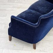 1960s, Danish 2-seater sofa. dark blue furniture velour.