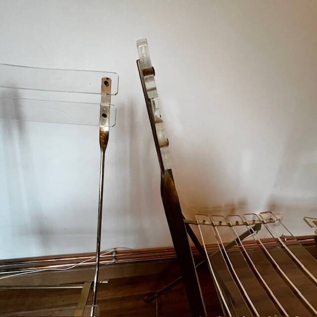 Set of 4 plexiglass folding chairs by Yonel Lebovici and Bernard Berthet 1970