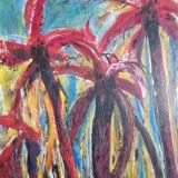 Abstract palm oil painting signed