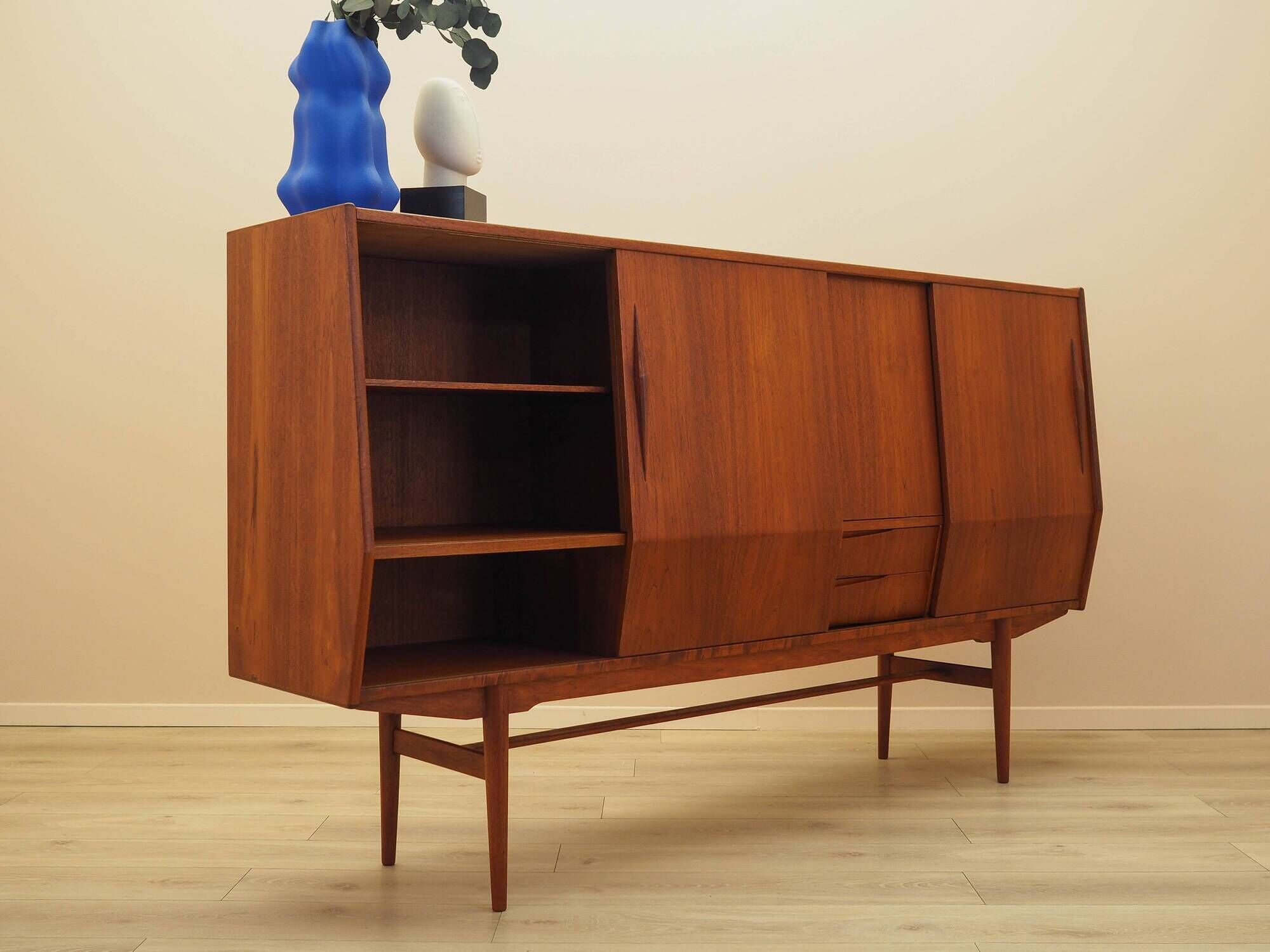 Teak highboard, Danish design, 1960s, made in Denmark