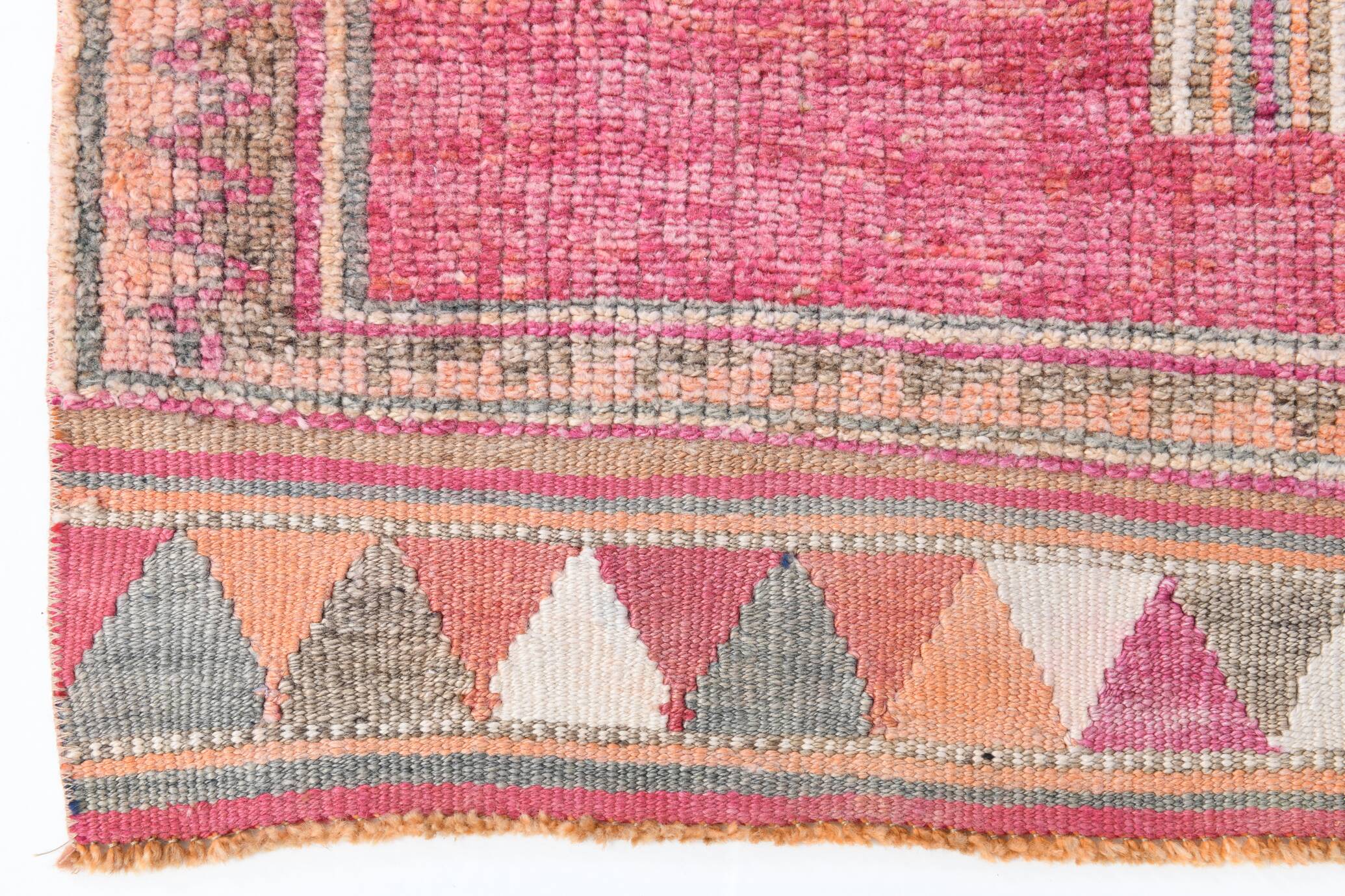 Super Soft Pink Turkish Vintage Runner Rug, 95x337Cm