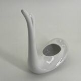 Cache pot en céramique en forme de cygne
